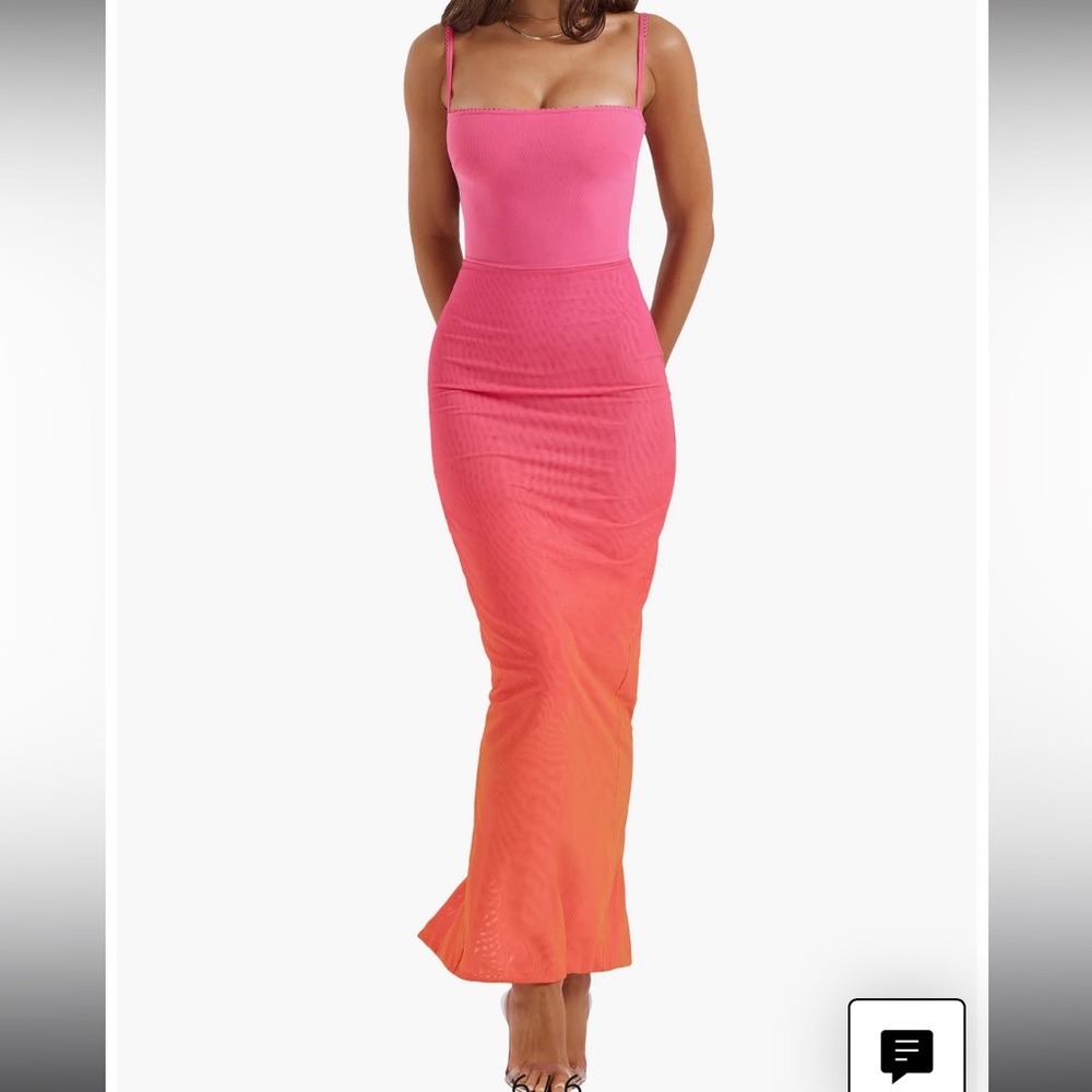 House of CB Calista Ombré Flame Maxi Dress